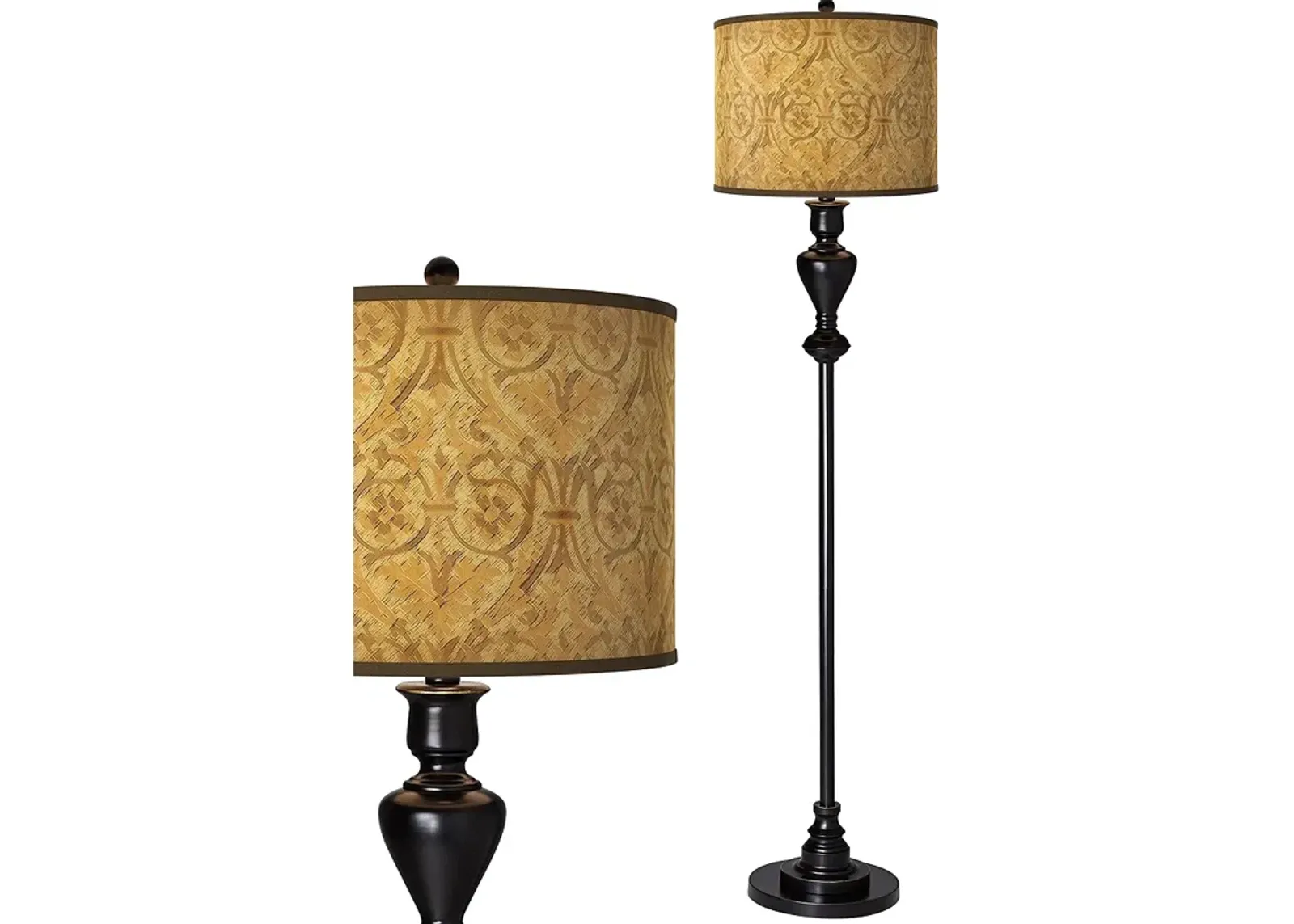 Giclee Glow 58" High Golden Versailles Shade Black Bronze Floor Lamp