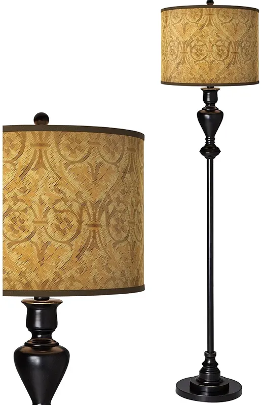 Giclee Glow 58" High Golden Versailles Shade Black Bronze Floor Lamp