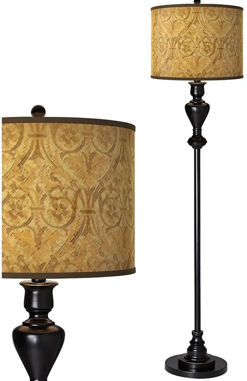 Giclee Glow 58" High Golden Versailles Shade Black Bronze Floor Lamp