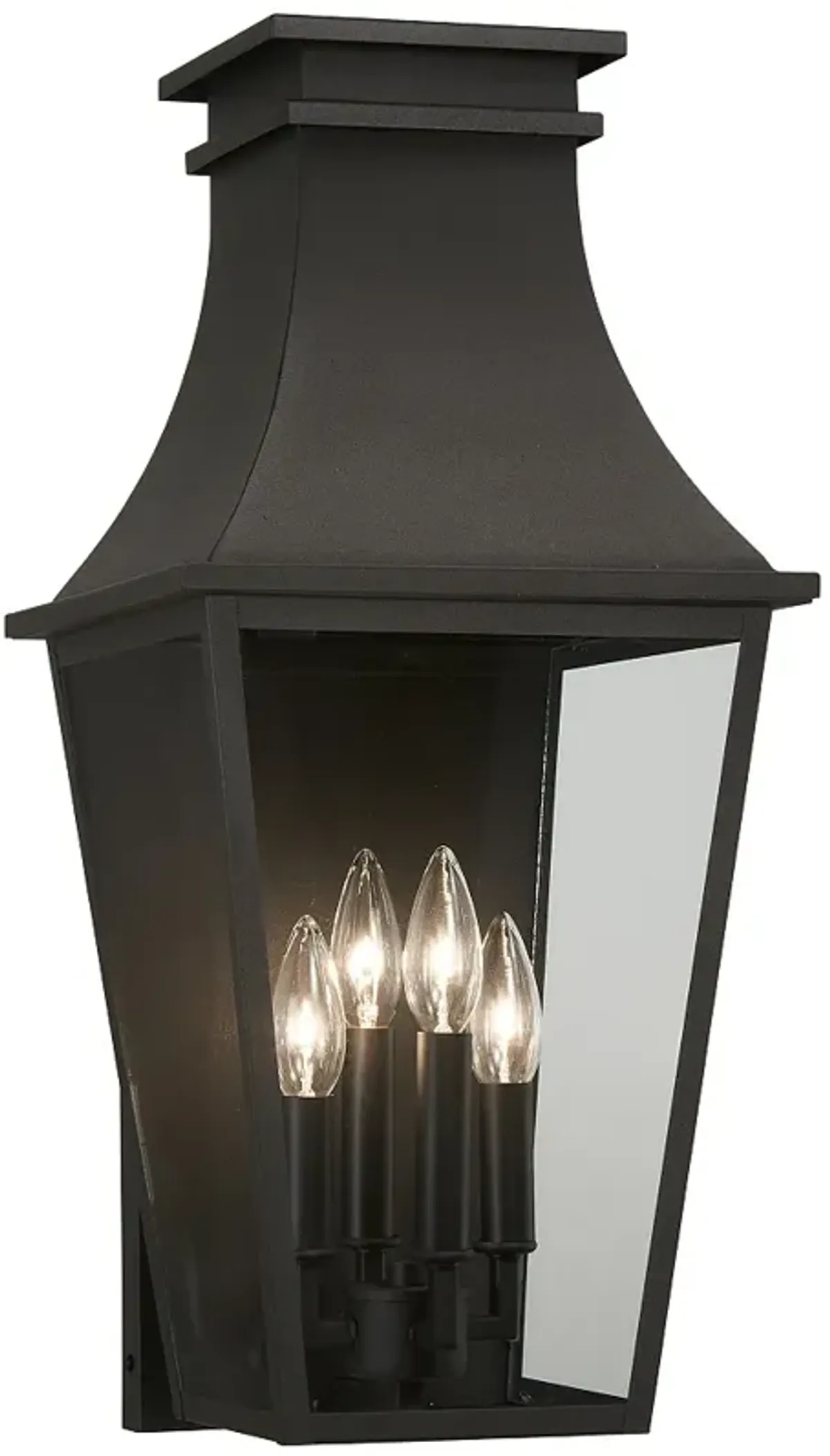 The Great Outdoors Gloucester 4-Light Sand Coal Outdoor Wall Mount