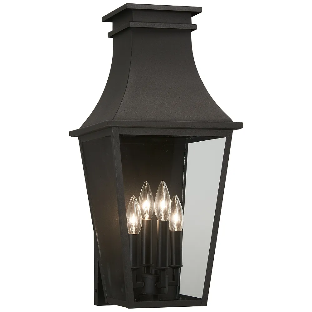 The Great Outdoors Gloucester 4-Light Sand Coal Outdoor Wall Mount