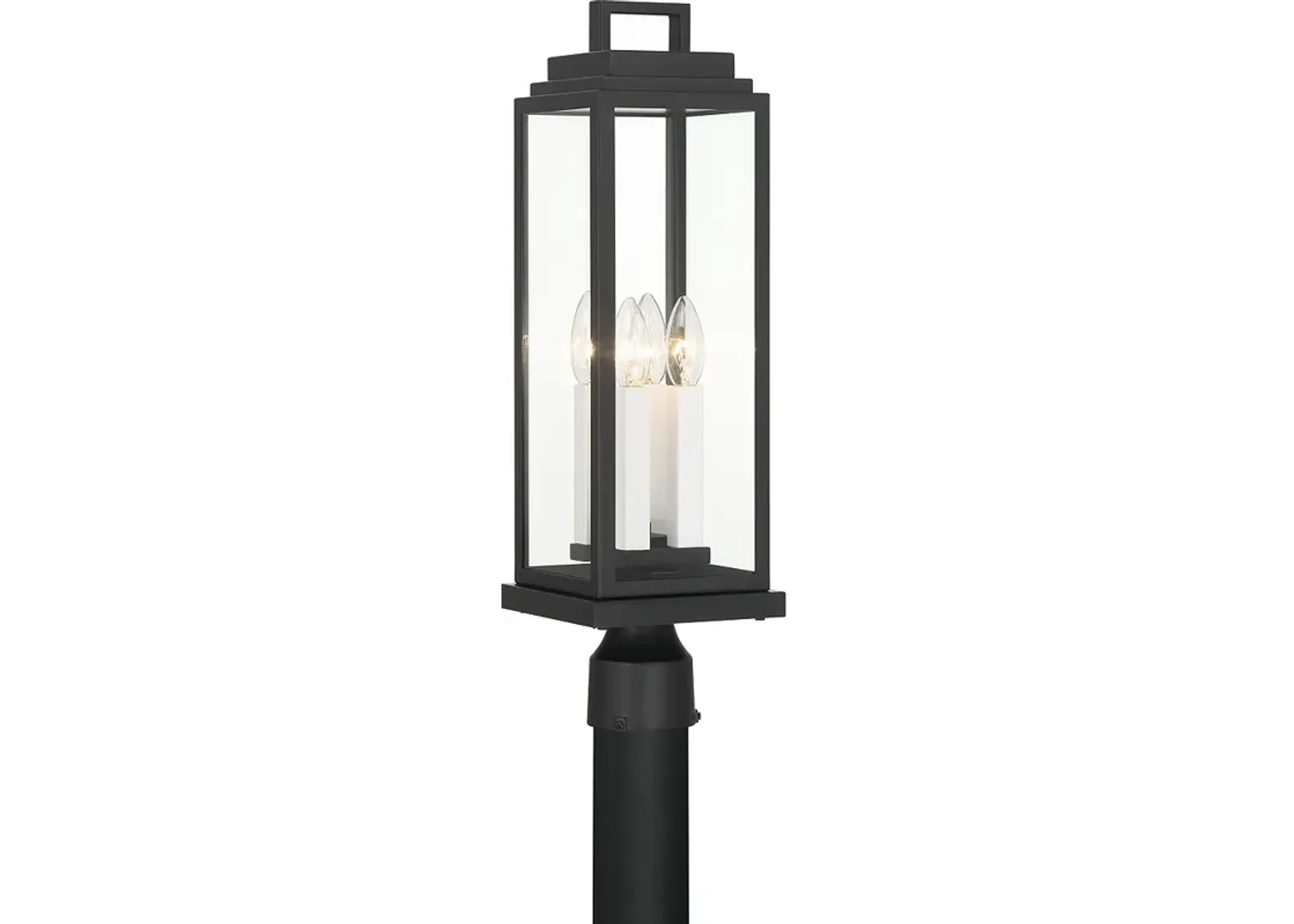 Crystorama Aspen 4 Light Matte Black Outdoor Post