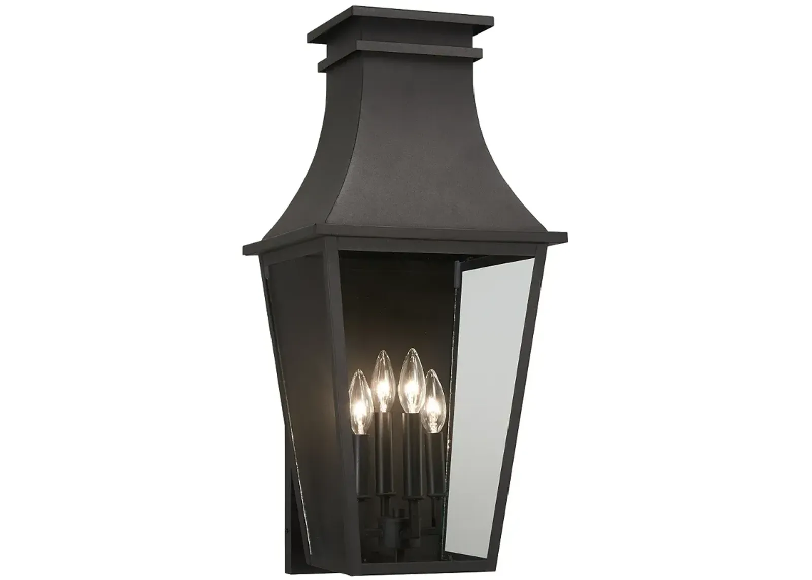 The Great Outdoors Gloucester 4-Light Sand Coal Outdoor Wall Mount