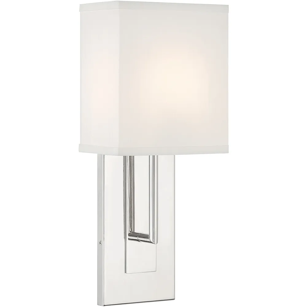 Crystorama Brent 1 Light Polished Nickel Sconce