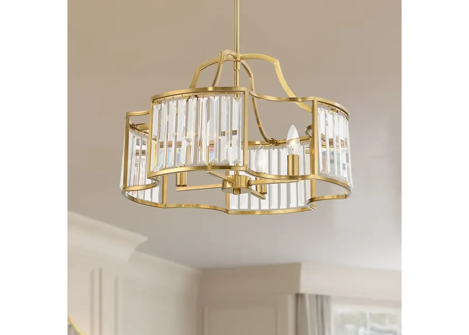 Possini Euro Gillian 21 1/2" Wide Soft Gold 4-Light Pendant