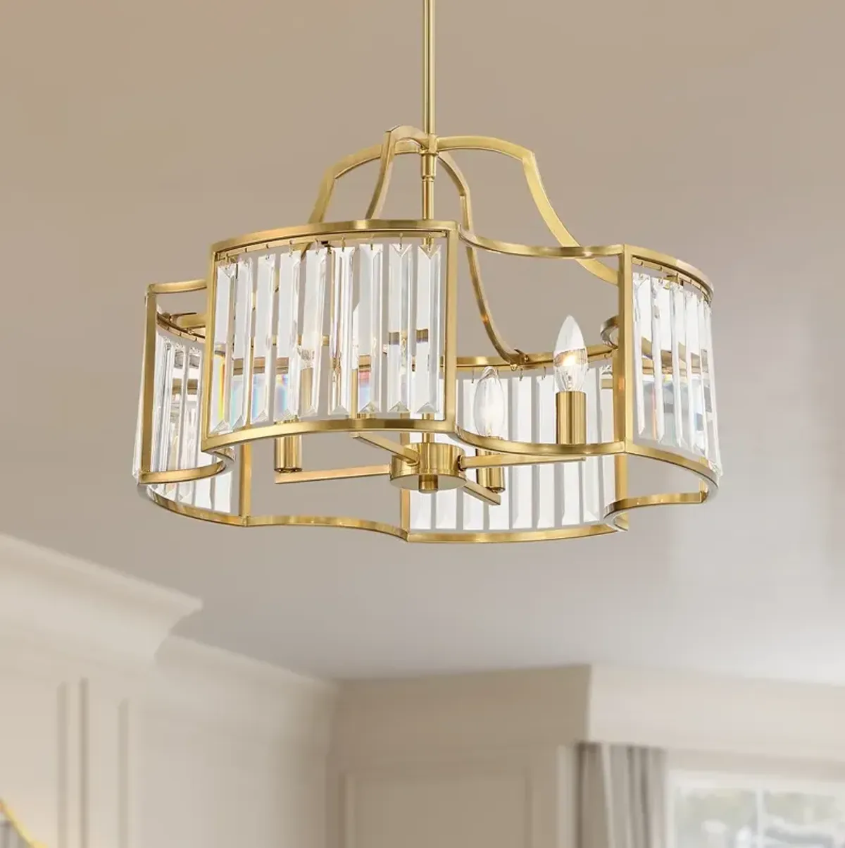 Possini Euro Gillian 21 1/2" Wide Soft Gold 4-Light Pendant