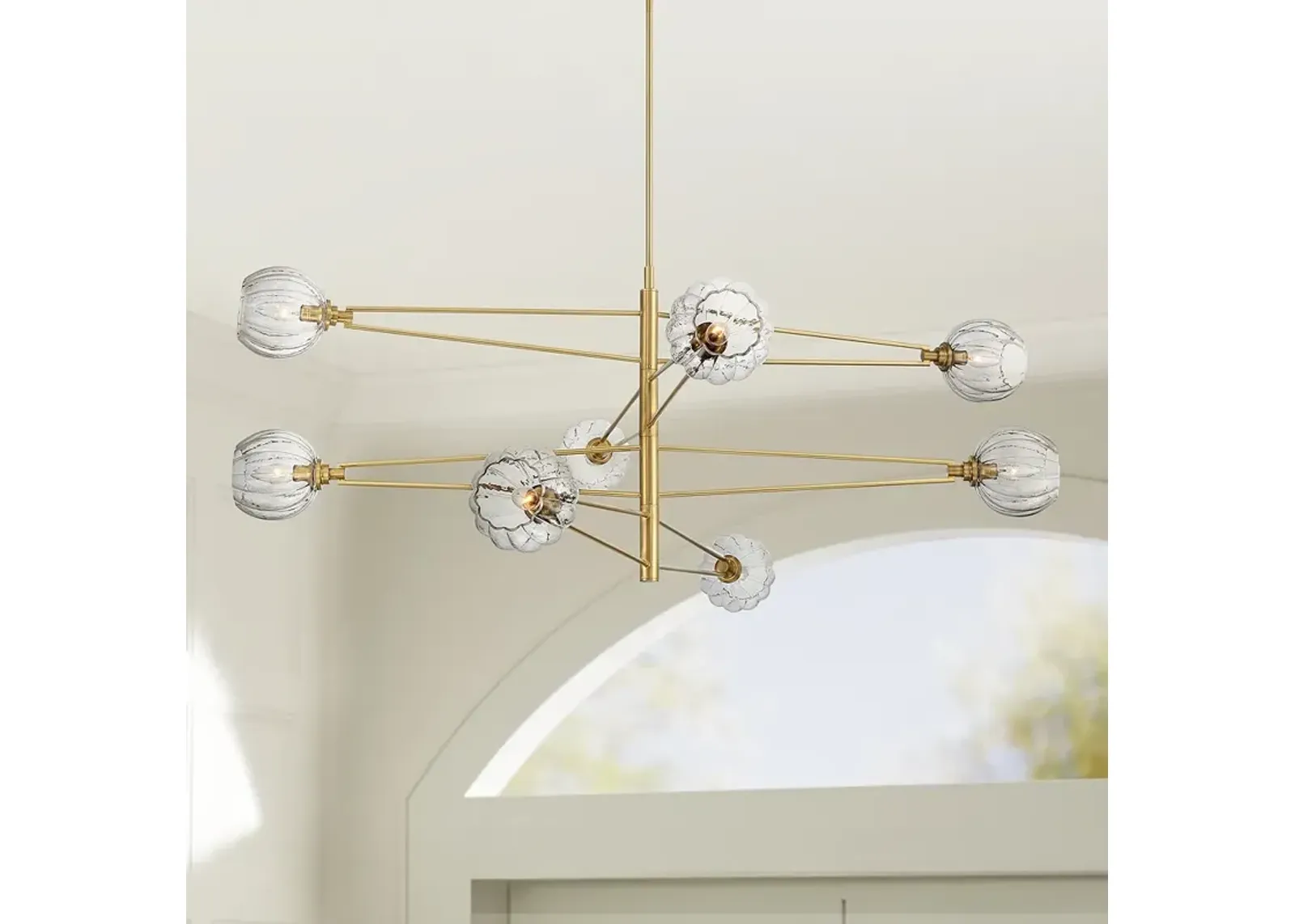 Possini Euro Zennia 53" Wide Soft Gold 8-Light Chandelier