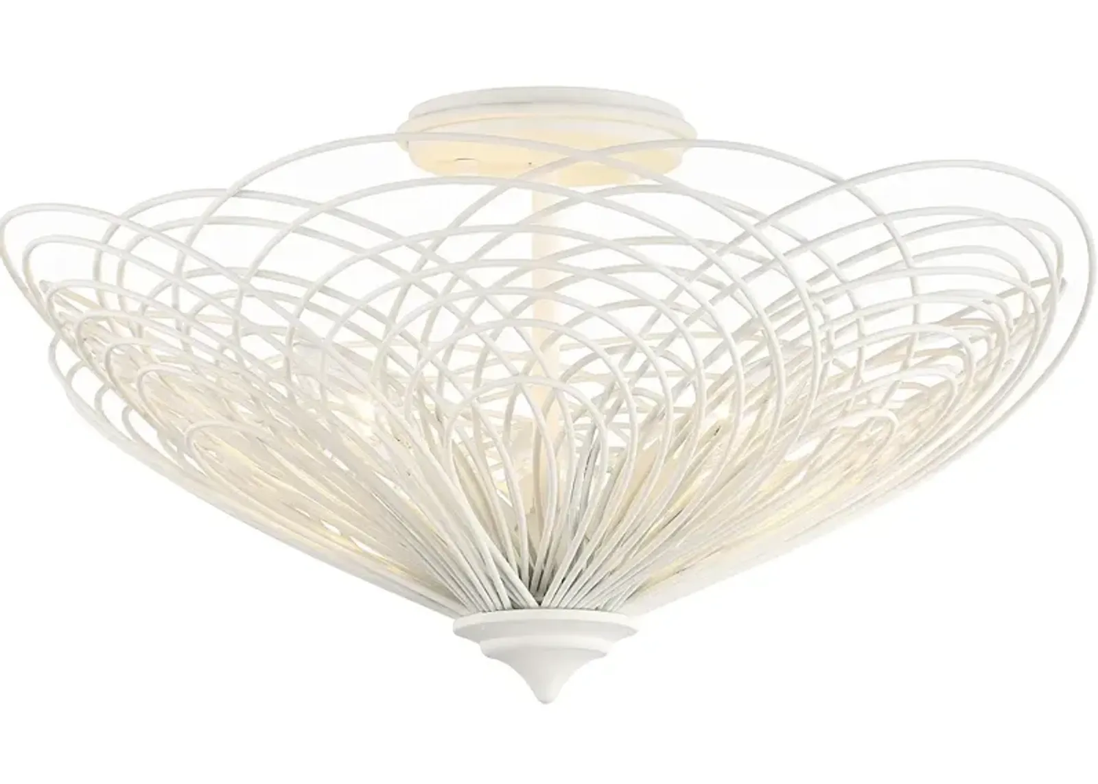 Crystorama Doral 3 Light Matte White Semi Flush Mount