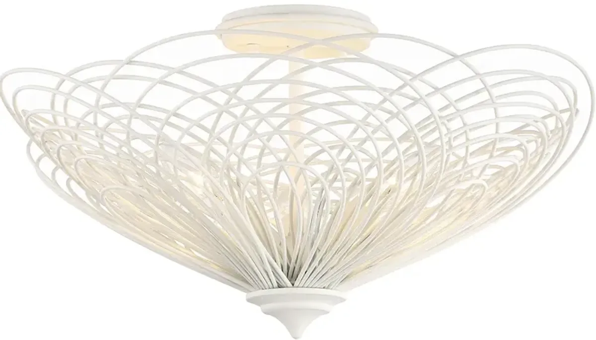 Crystorama Doral 3 Light Matte White Semi Flush Mount