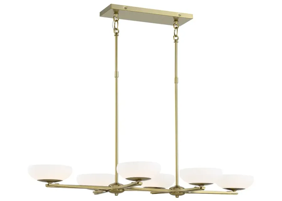 George Kovacs Scale 6-Light LED Soft Brass Finish Island Light