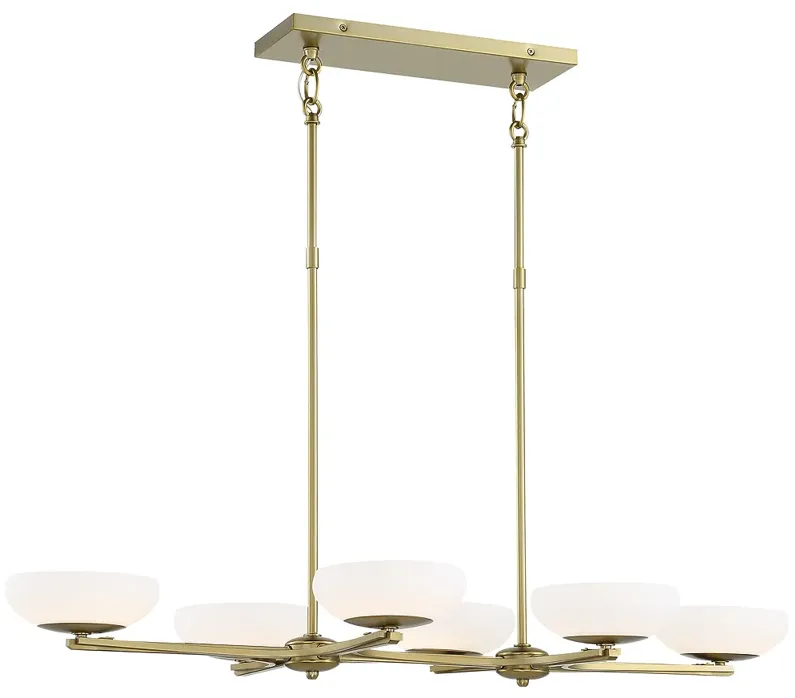 George Kovacs Scale 6-Light LED Soft Brass Finish Island Light