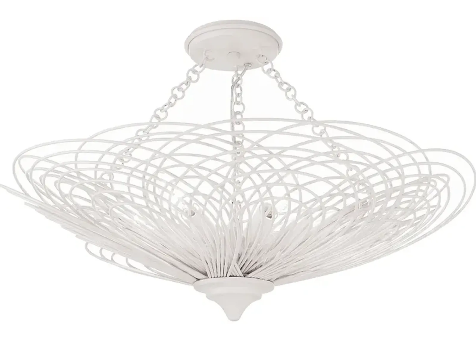 Crystorama Doral 6 Light Matte White Semi Flush Mount