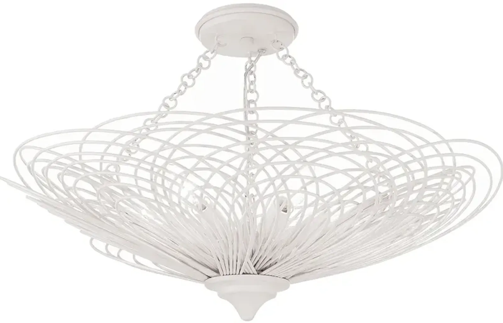 Crystorama Doral 6 Light Matte White Semi Flush Mount