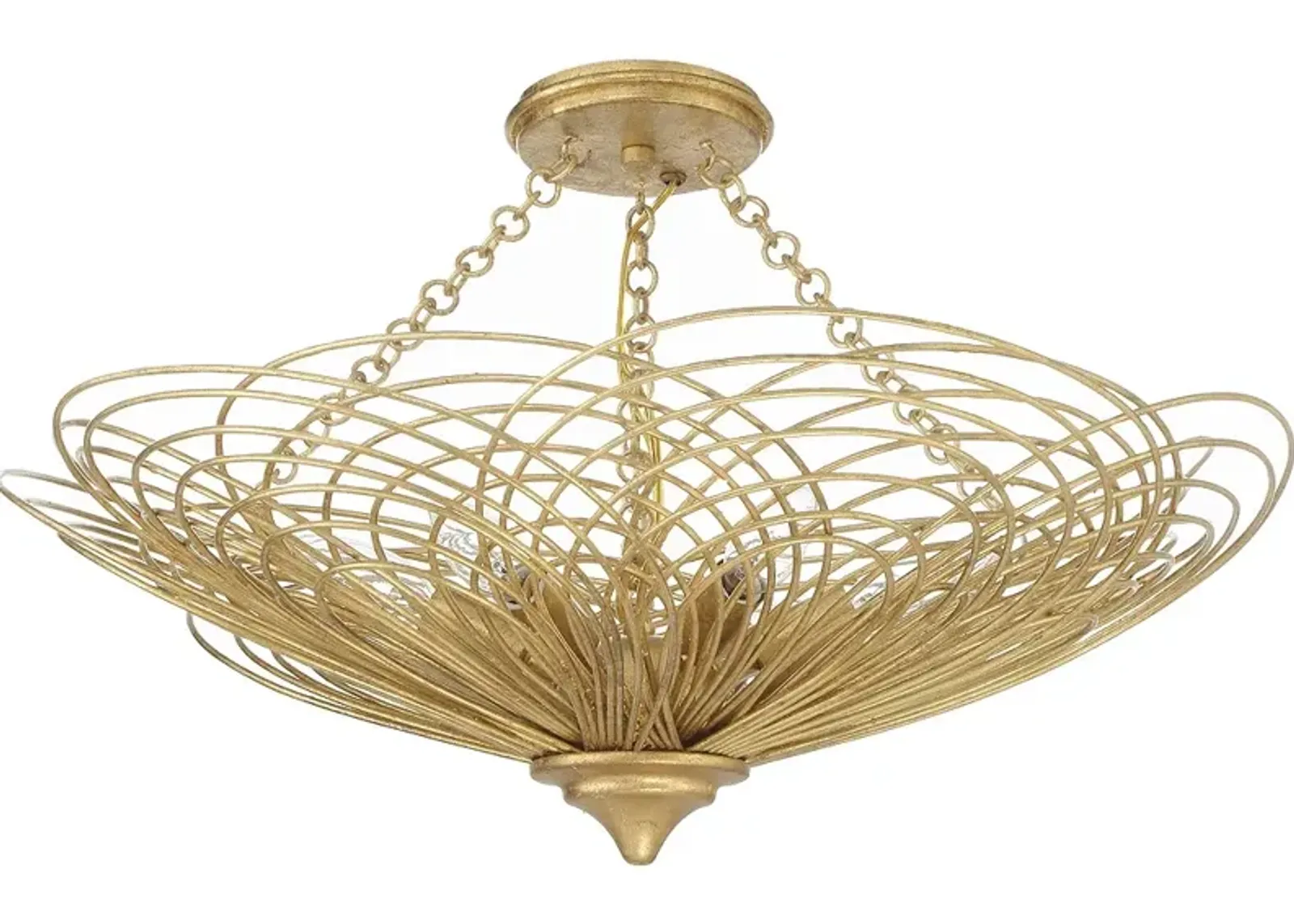 Crystorama Doral 6 Light Renaissance Gold Semi Flush Mount