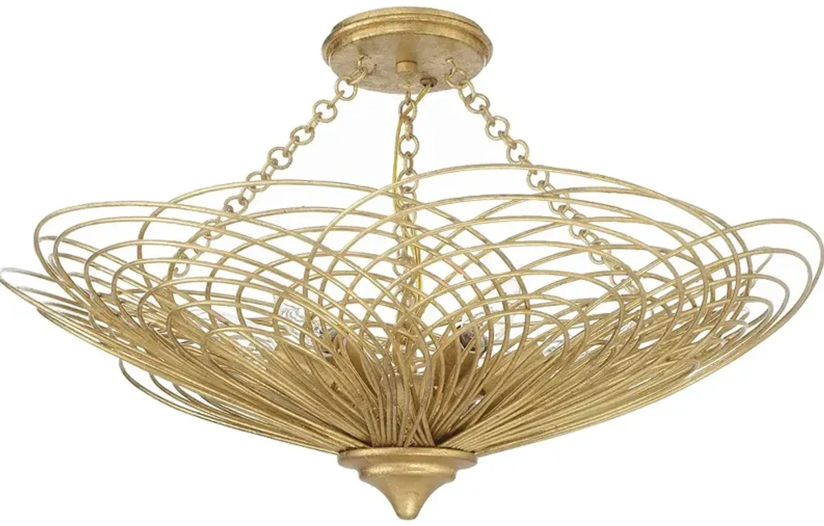 Crystorama Doral 6 Light Renaissance Gold Semi Flush Mount