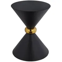 Midnight 17 3/4" Wide Black and Gold Metal Hourglass Side Table