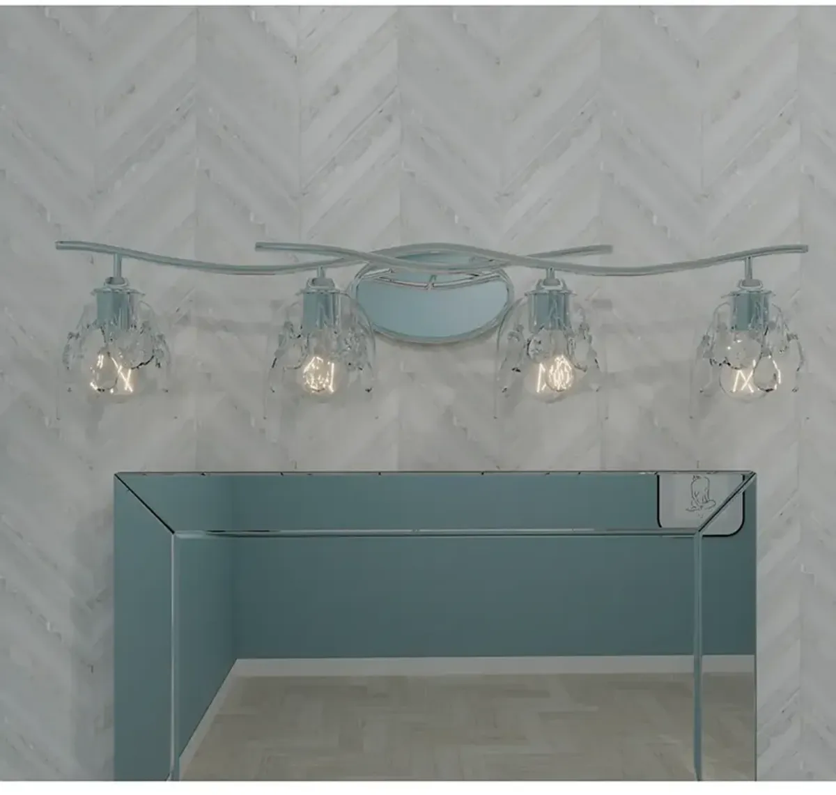 Quoizel Ansley 33 1/2"W Polished Chrome 4-Light Bath Light
