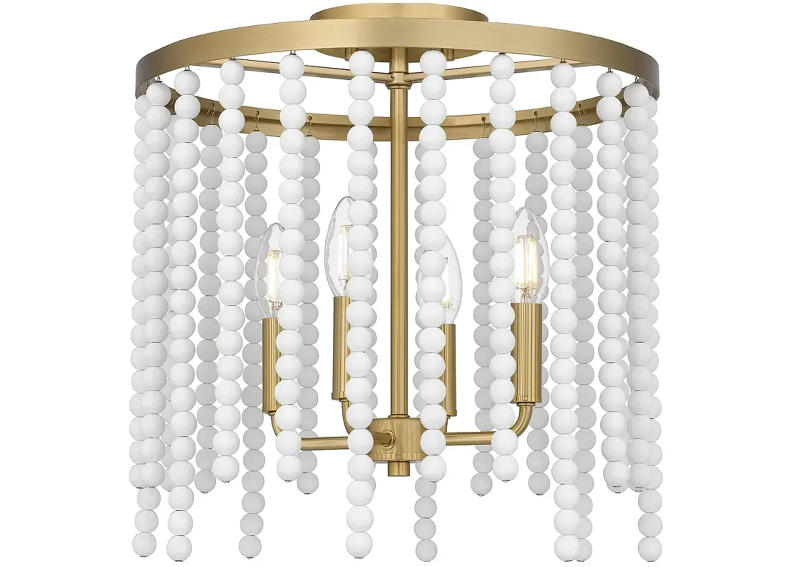 Apelle 4-Light Aged Brass Semi-Flush Mount Light