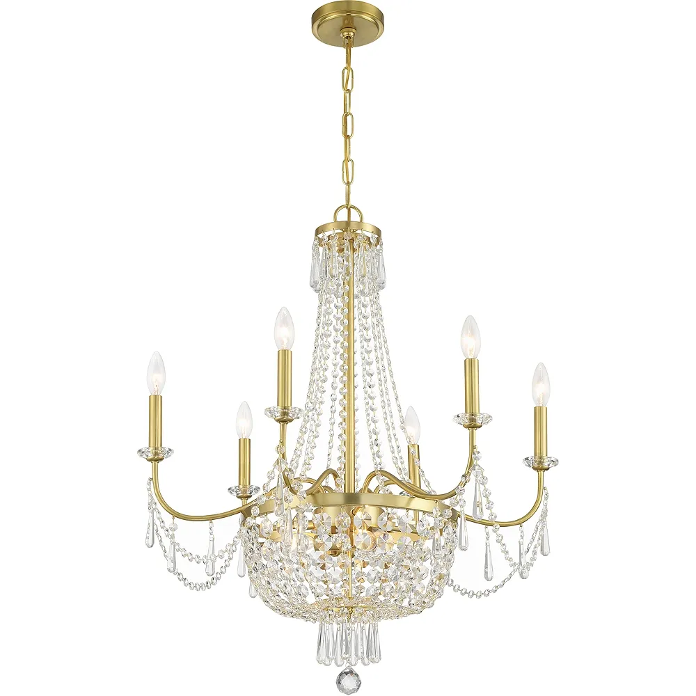 Crystorama Haywood 9 Light Aged Brass Chandelier