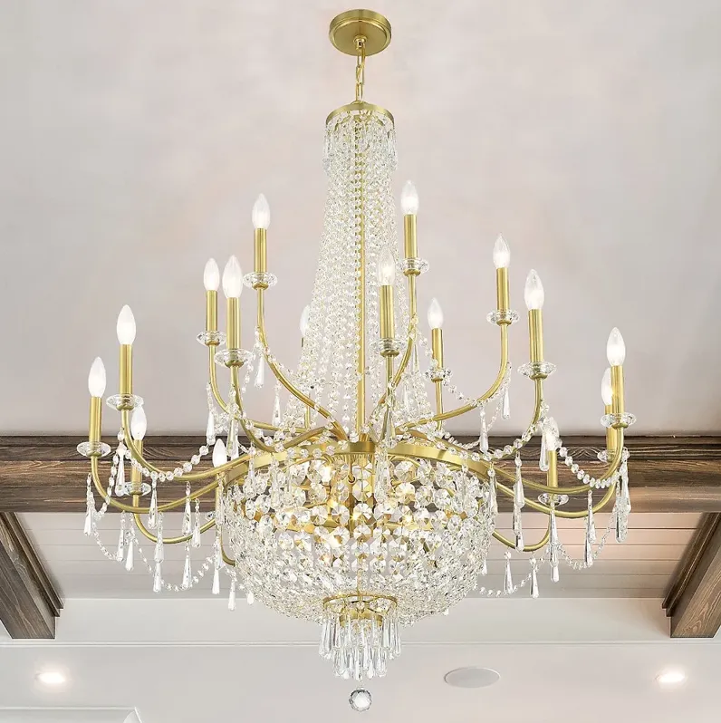 Crystorama Haywood 22 Light Aged Brass Chandelier