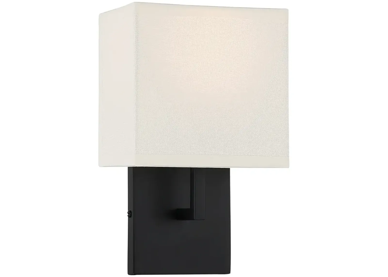 Kovacs On the Square 11.25" Coal and Off White Linen Shade Wall Sconce