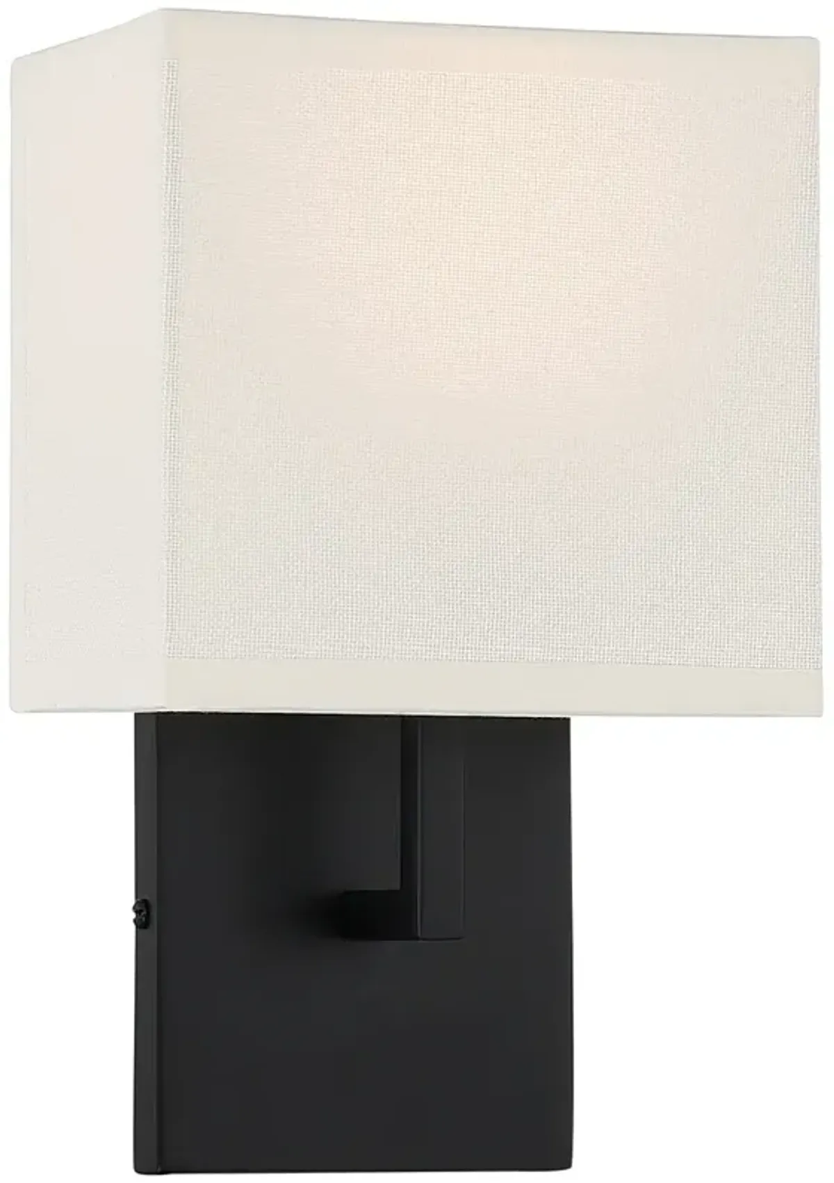 Kovacs On the Square 11.25" Coal and Off White Linen Shade Wall Sconce