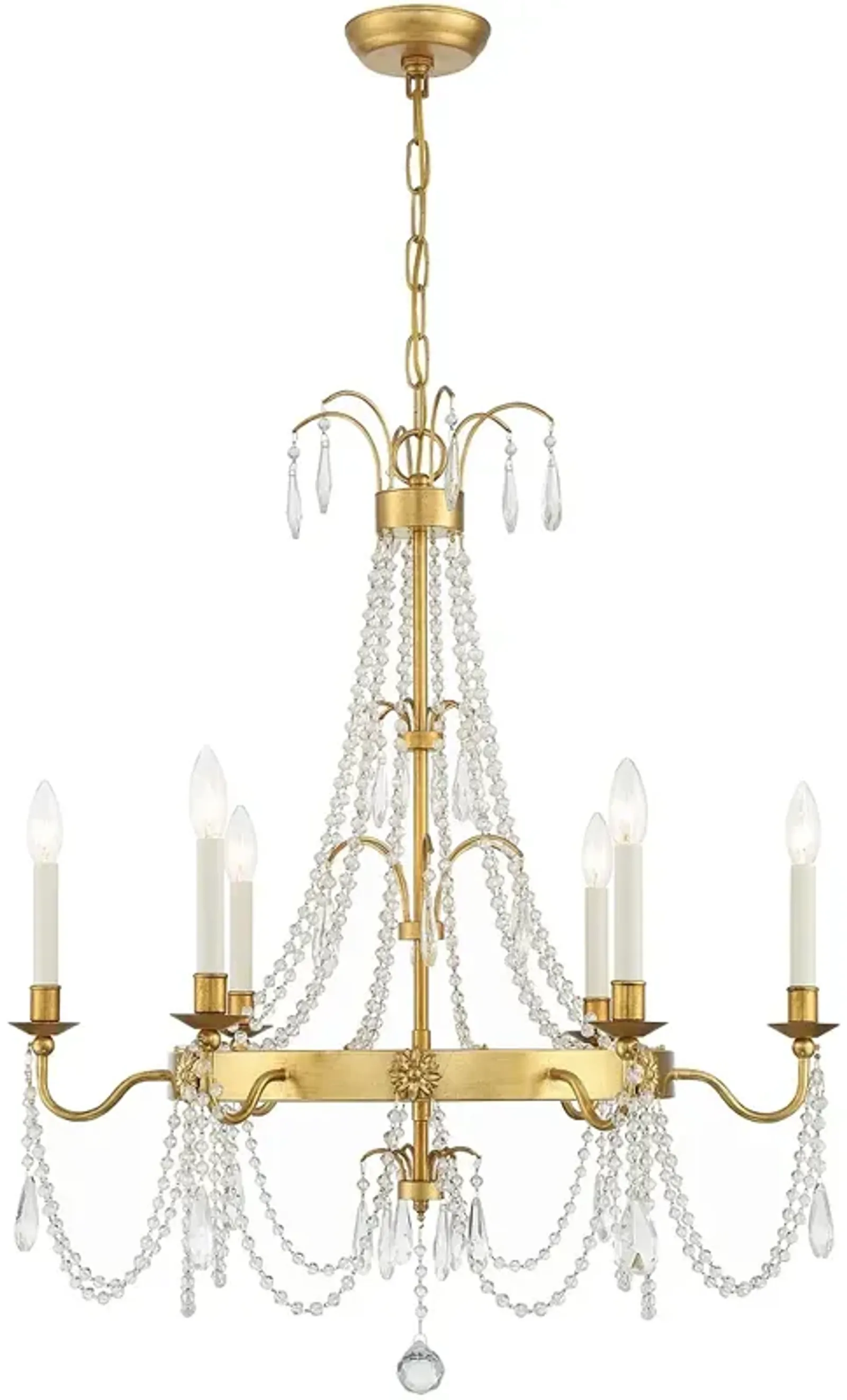 Crystorama Maizey 6 Light Antique Gold Chandelier