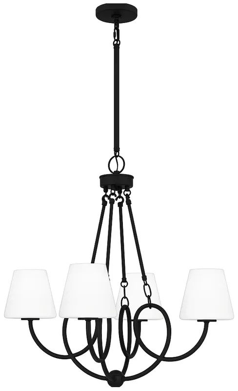 Quoizel Atkins 27" Wide 4-Light Matte Black Chandelier