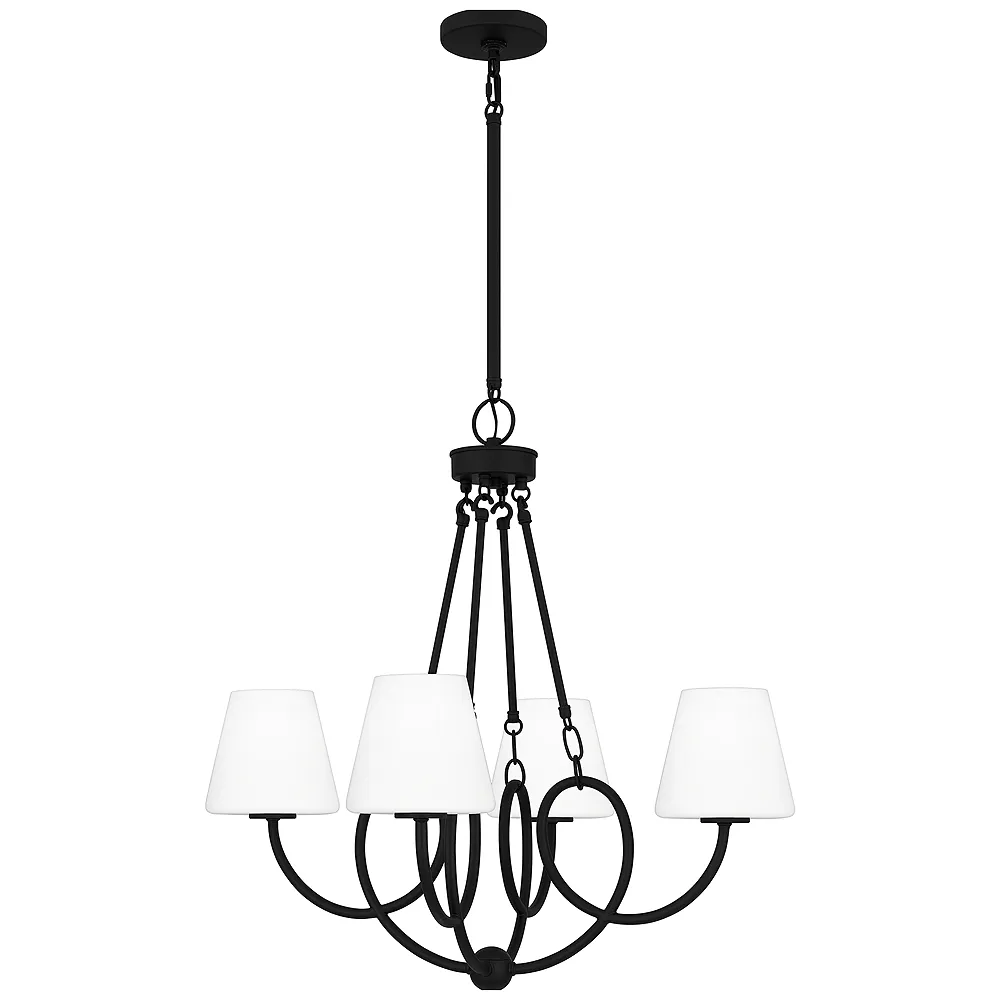 Quoizel Atkins 27" Wide 4-Light Matte Black Chandelier