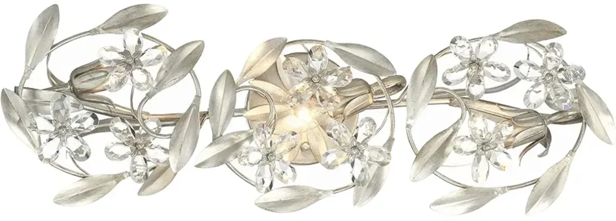 Marselle 26" Wide Antique Silver 3-Light Vanity Bath Light