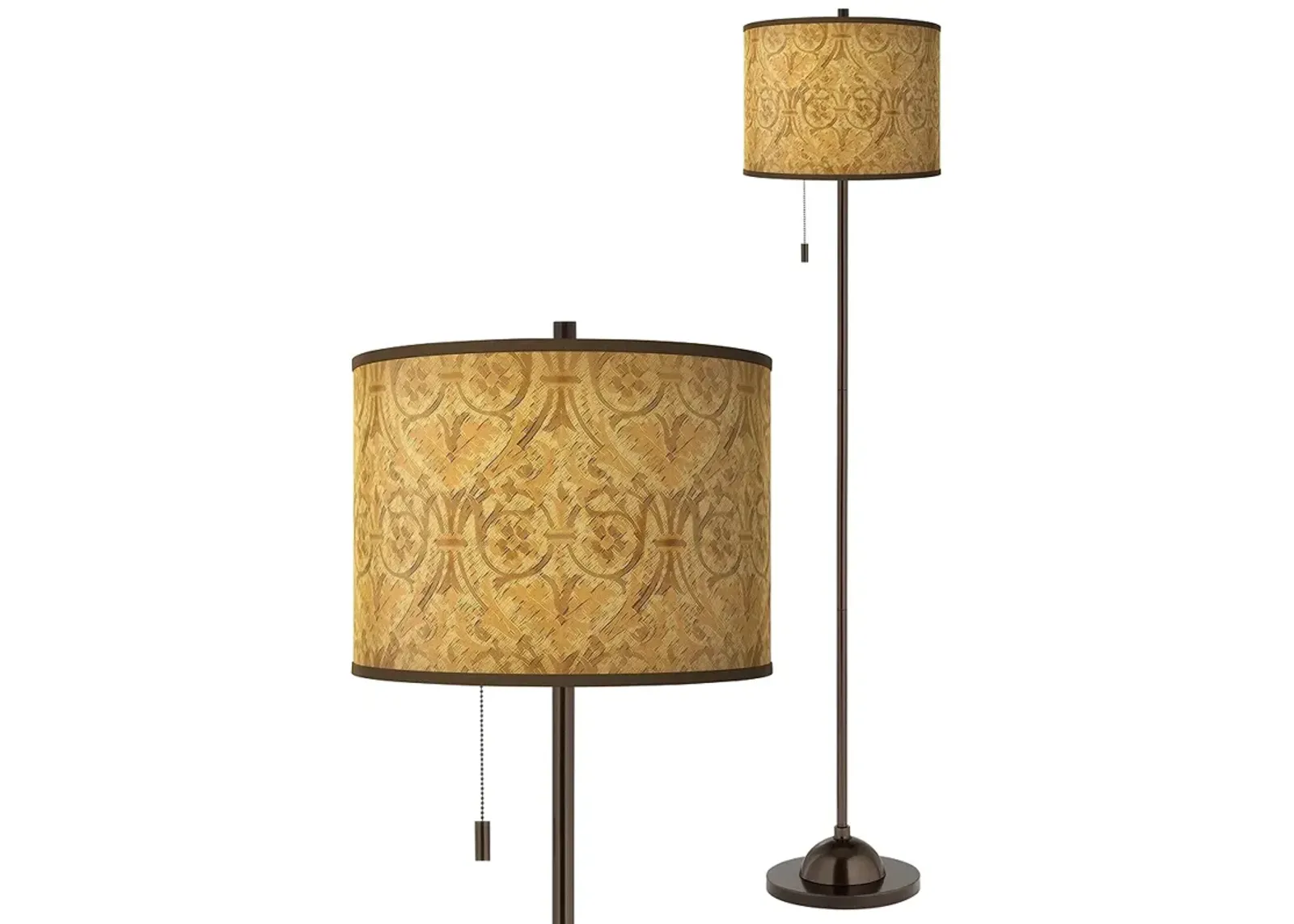 Giclee Glow 62" High Golden Versailles Shade Bronze Club Floor Lamp