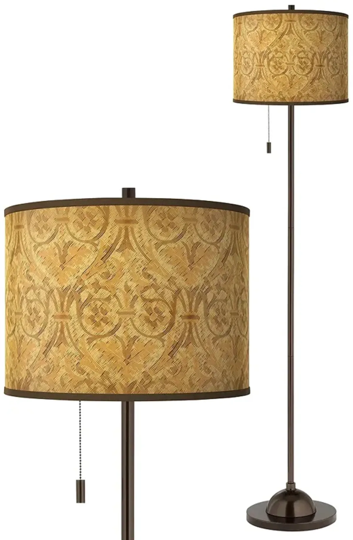 Giclee Glow 62" High Golden Versailles Shade Bronze Club Floor Lamp