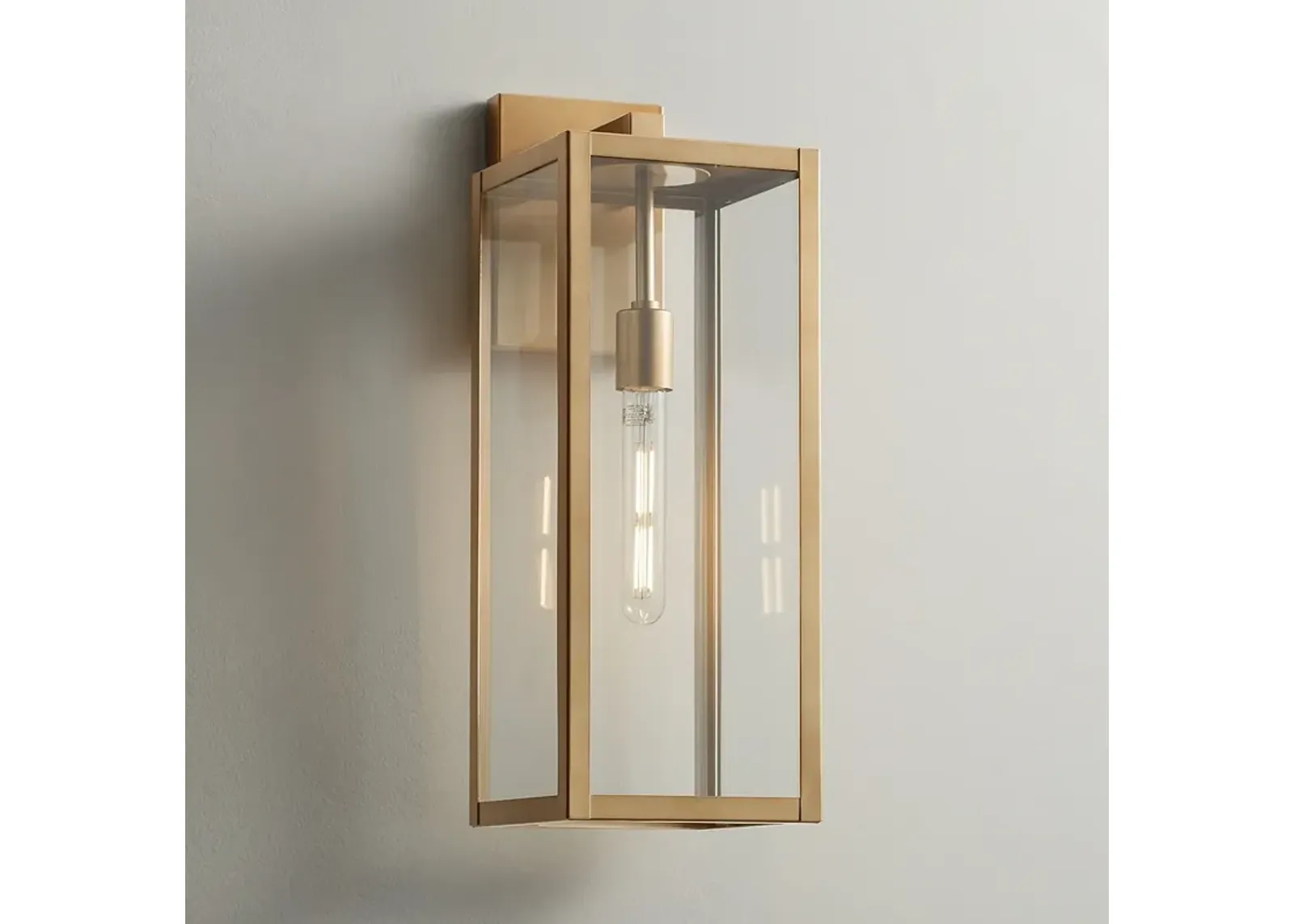 Titan 20 1/4" High Soft Gold Clear Glass Wall Sconce