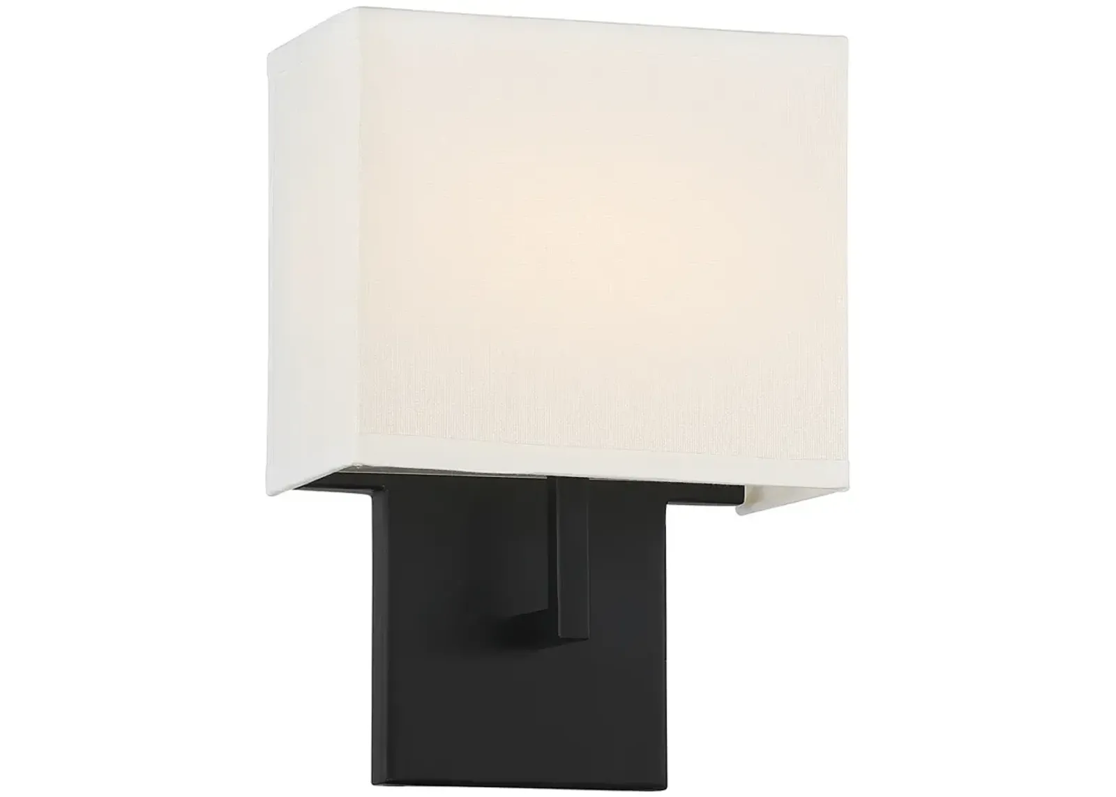 George Kovacs Sconce LED Coal and Off White Linen Shade Wall Sconce