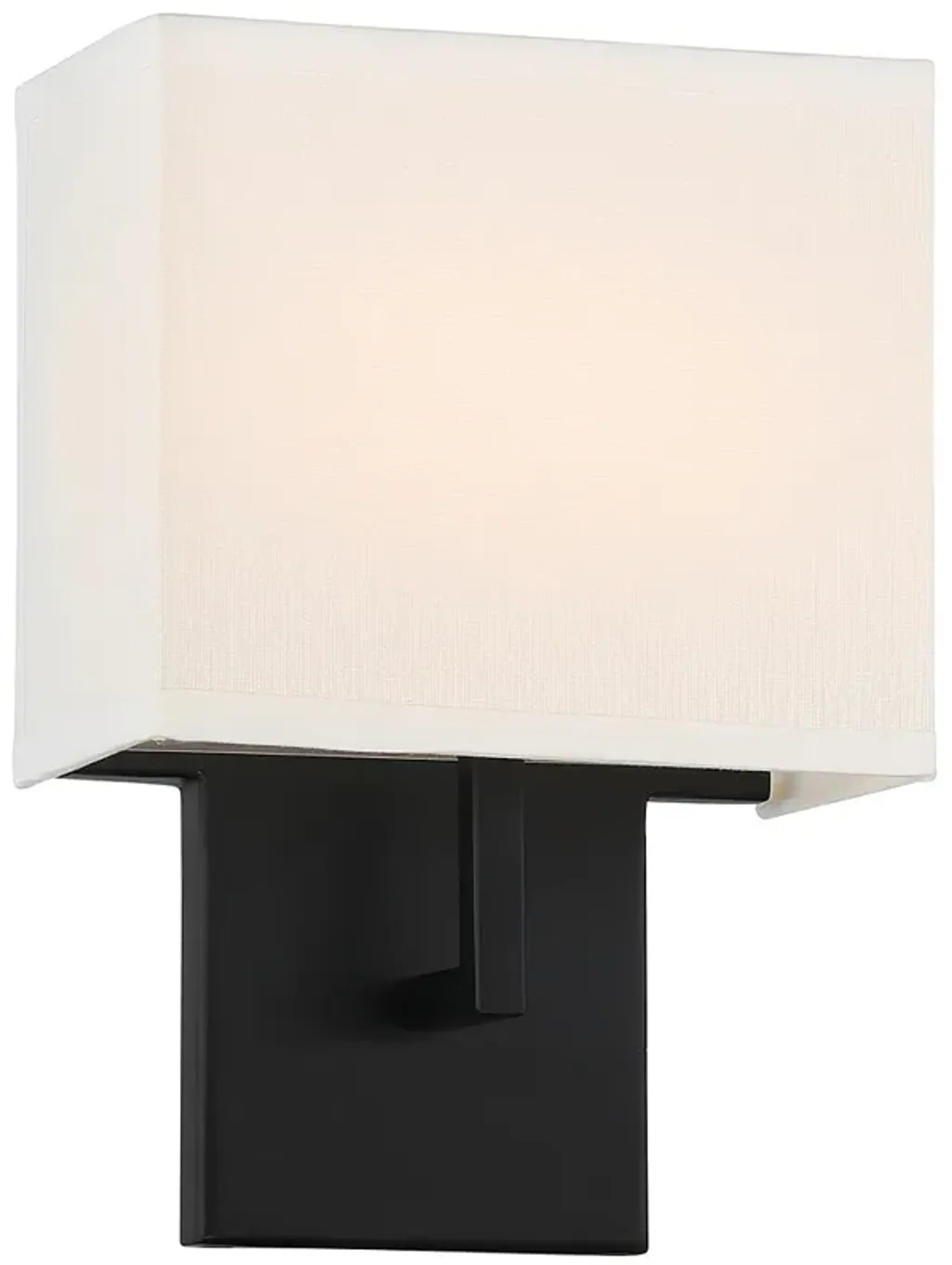 George Kovacs Sconce Led Coal And Off White Linen Shade Wall Sconce