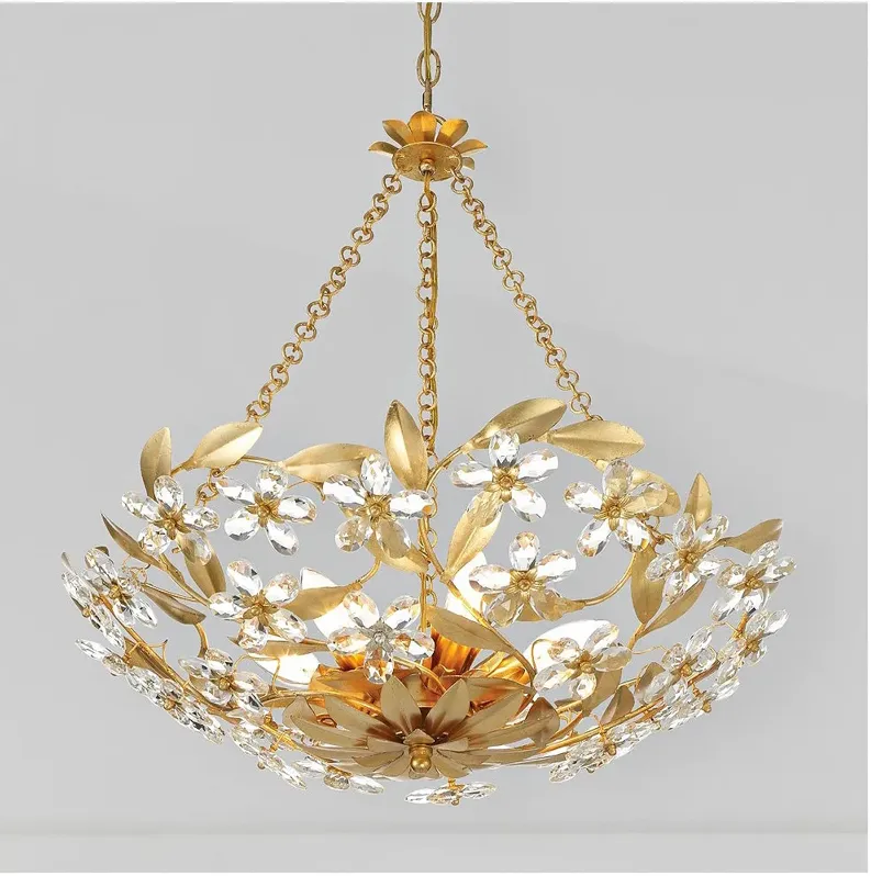 Crystorama Marselle 6 Light Antique Gold Chandelier