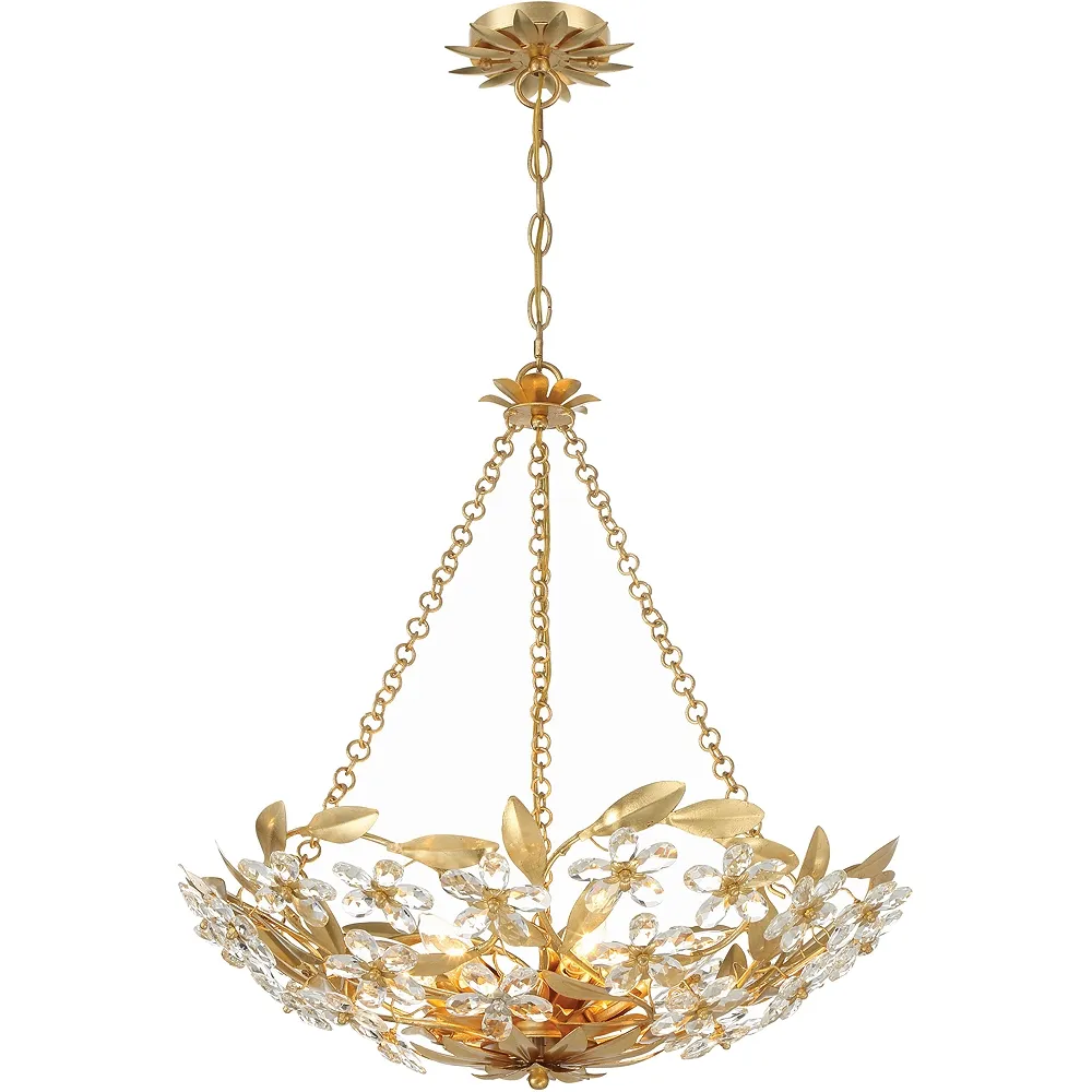 Crystorama Marselle 6 Light Antique Gold Chandelier