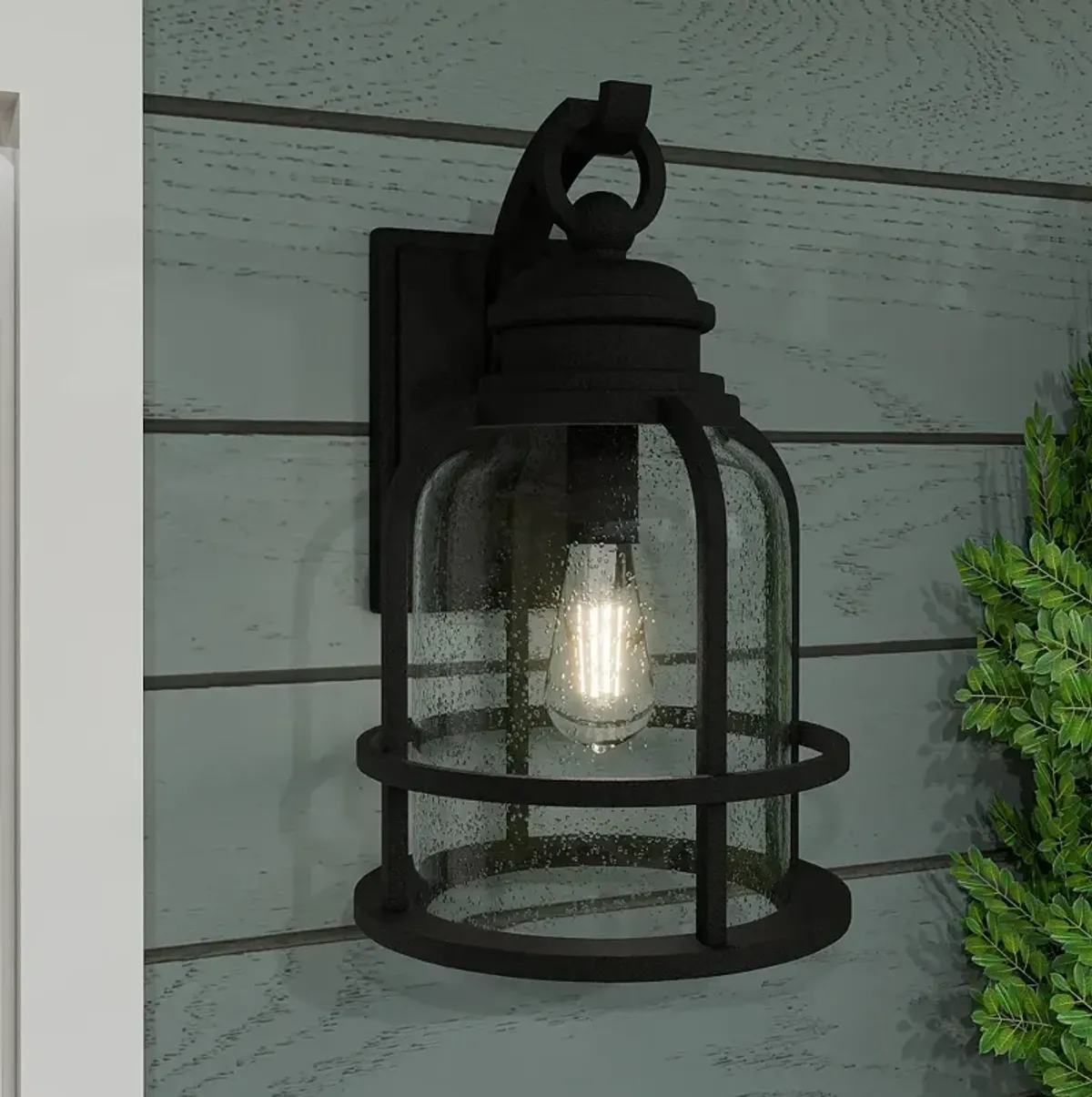 Quoizel Bowles 14 1/2" High Earth Black Outdoor Wall Light