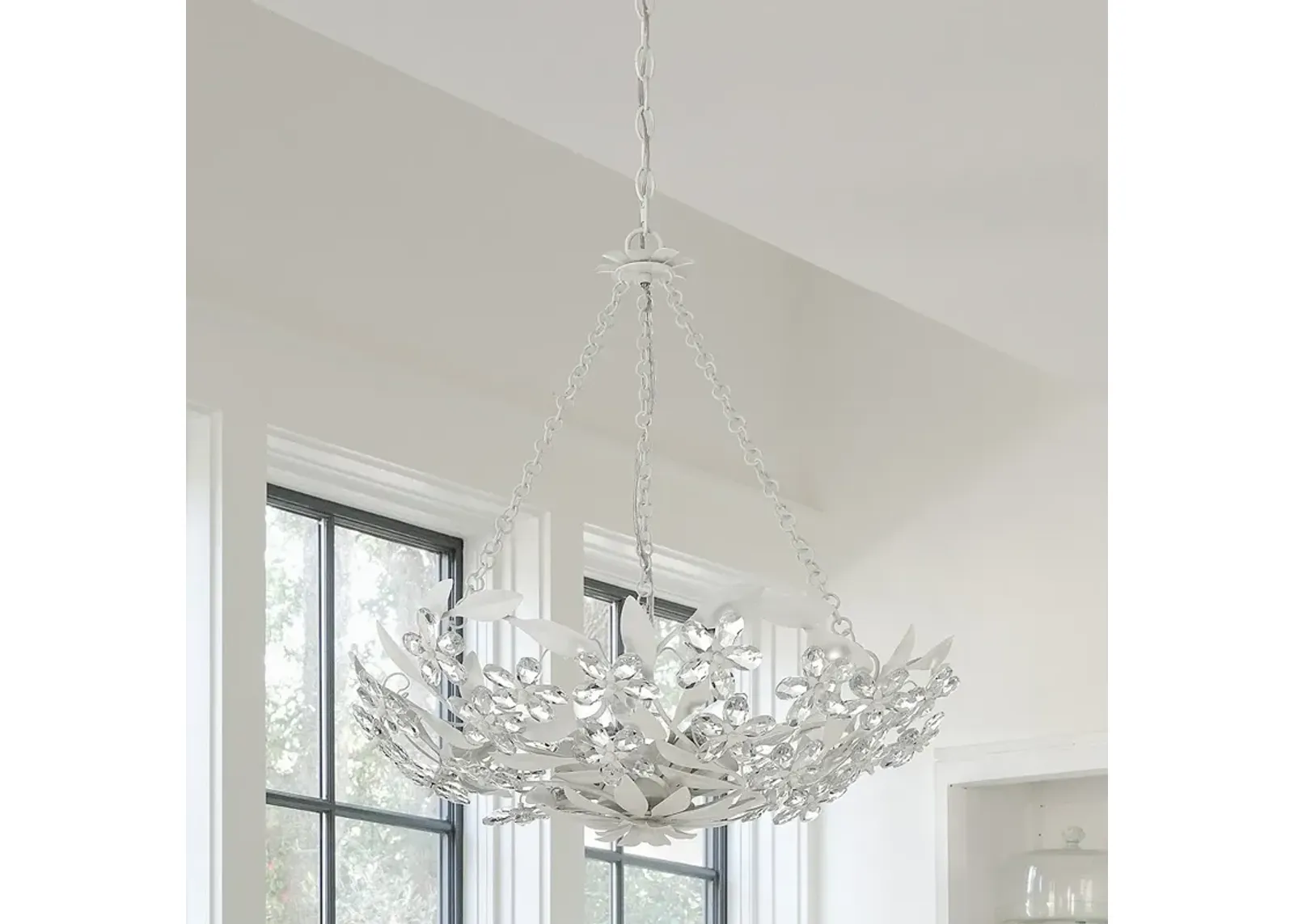 Crystorama Marselle 24" Wide Matte White 6-Light Chandelier