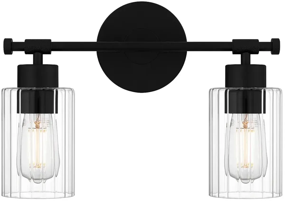 Caputo 2-Light Matte Black Bath Light