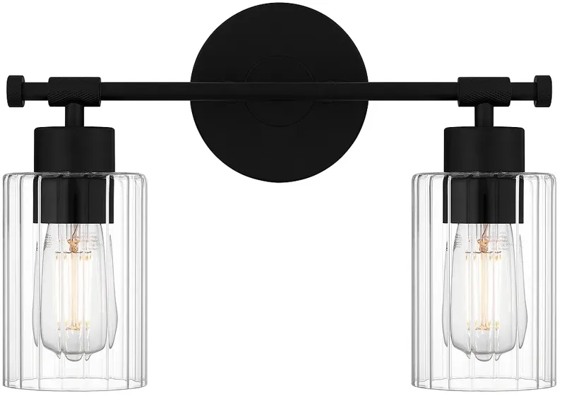 Caputo 2-Light Matte Black Bath Light