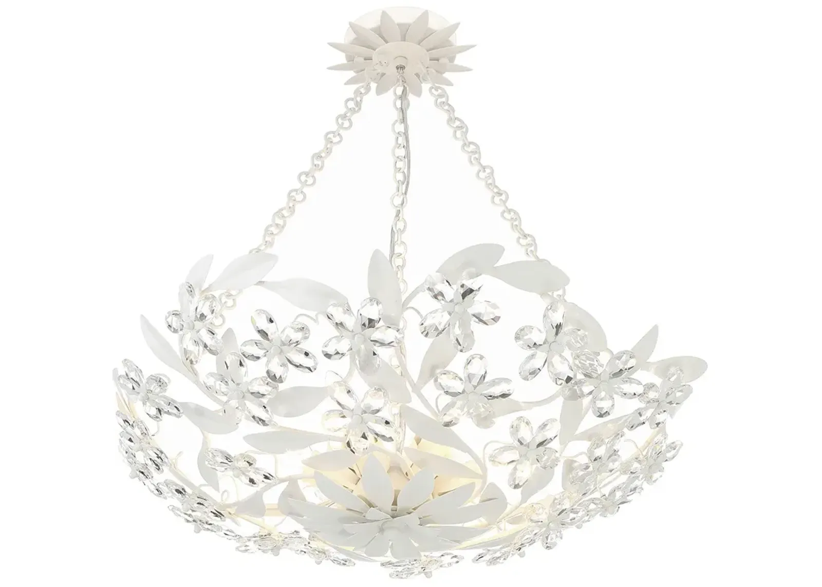 Crystorama Marselle 6 Light Matte White Semi Flush Mount