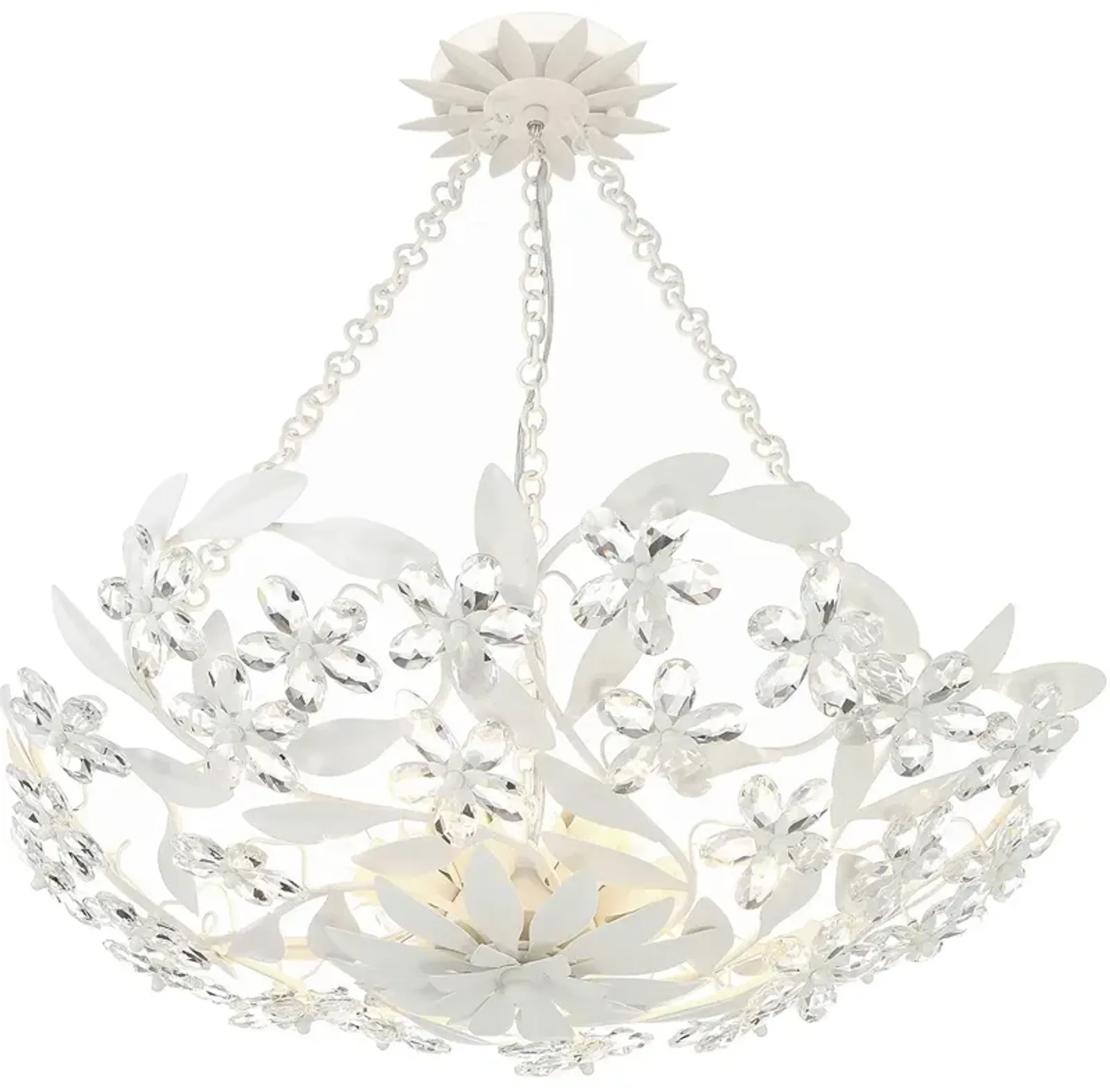 Crystorama Marselle 6 Light Matte White Semi Flush Mount