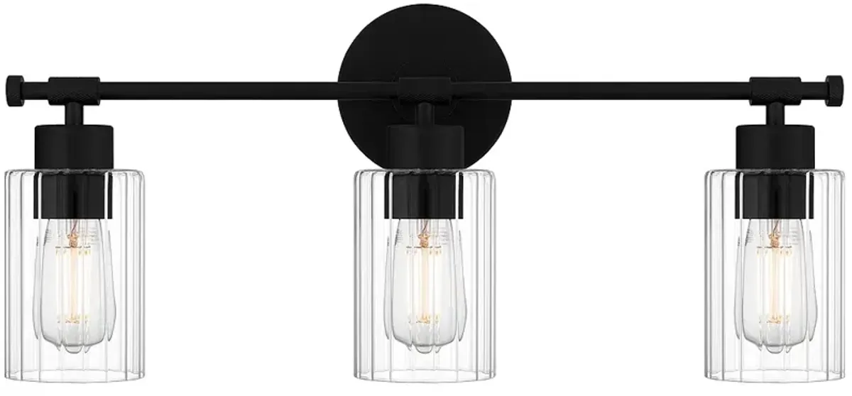 Caputo 3-Light Matte Black Bath Light