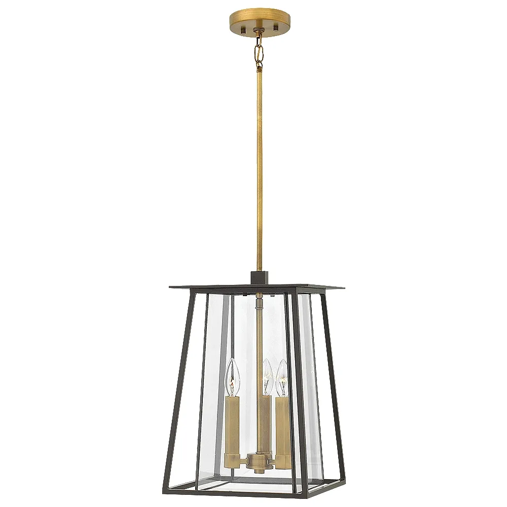 Walker 17 1/4" High Heritage Brass Outdoor Hanging Light