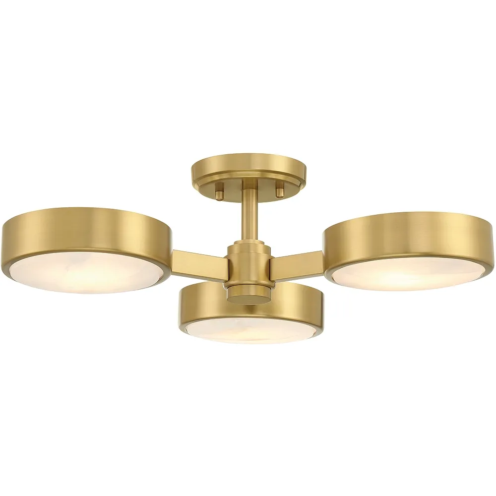 Crystorama Orson 3 Light Modern Gold Semi Flush Mount