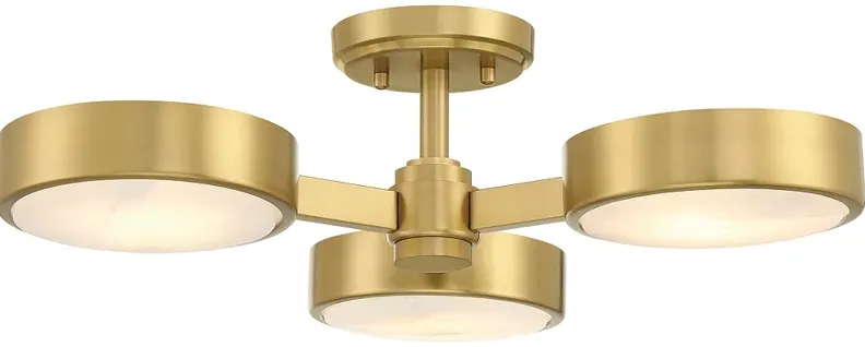 Crystorama Orson 3 Light Modern Gold Semi Flush Mount