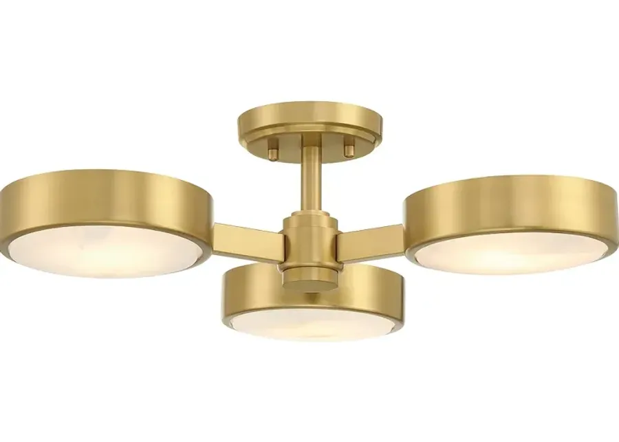 Crystorama Orson 3 Light Modern Gold Semi Flush Mount