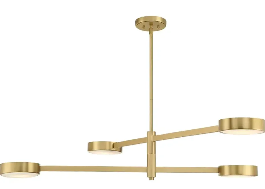 Crystorama Orson 4 Light Modern Gold Chandelier