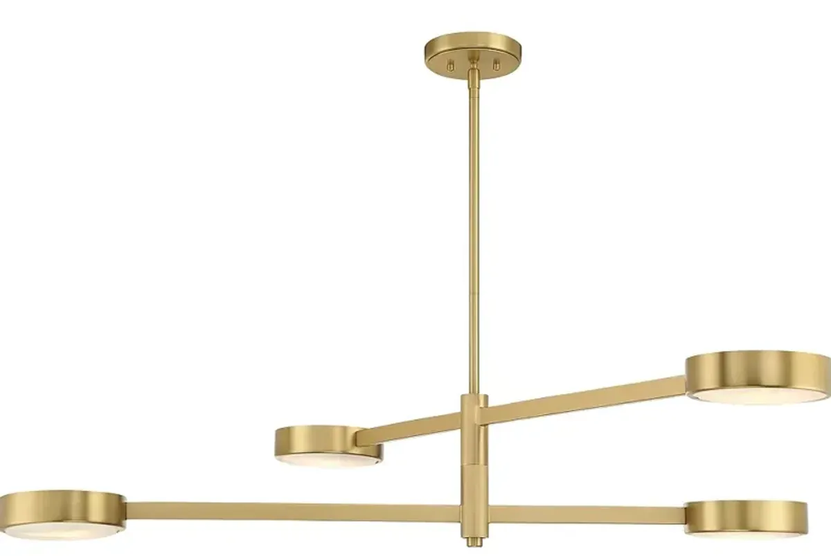 Crystorama Orson 4 Light Modern Gold Chandelier